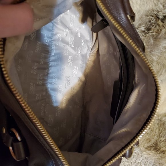 Euc Rare Michael Kors Brown Leather Studded Shoulder Bag Purse c - Picture 10 of 13